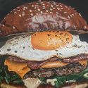 schilderij-figuratief-202603-acryl-food-hamburger-keuken-40x40